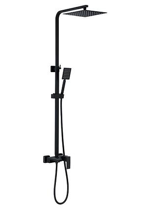 Душова колона зі змішувачем zerix kub-008-j black з неірж. сталі sus304 (zx4853)