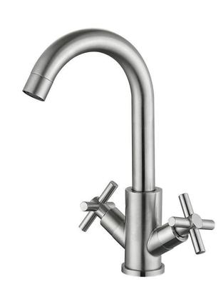 Змішувач для кухні lidz wind 161f двовентильний ldwin161fnks46098 nickel