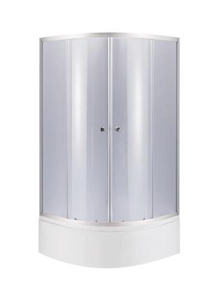 Lidz latwa sc80x80.sat.high.gr душова кабіна напівкругла, скло тон. 4 мм + lidz душовий піддон kapielka