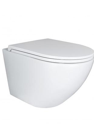 Унитаз подвесной qtap robin new безободковый с сиденьем soft-close qt1333046euqw
