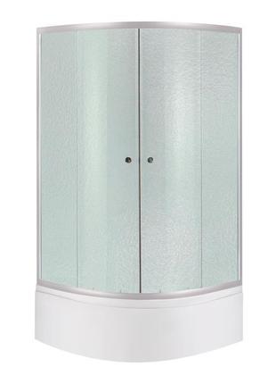 Lidz latwa sc90x90.sat.high.fr душова кабіна напівкругла, скло frost 4 мм + lidz душовий піддон kapielka