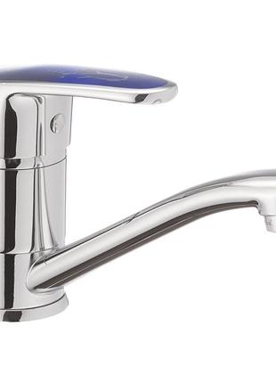 Смеситель для кухни haiba magic 555 (15 см) с синей ручкой (hb0672)