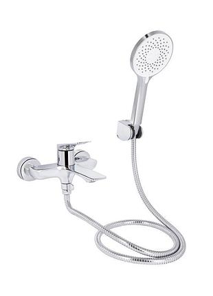 Смеситель для ванны qtap vlasta new (c душевым гарнитуром) qtvla259crm45642 chrome