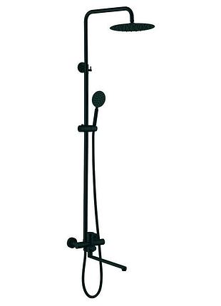 Душова колона зі змішувачем zerix dax-006-j-35cm black (неірж. сталь) (zx4829)