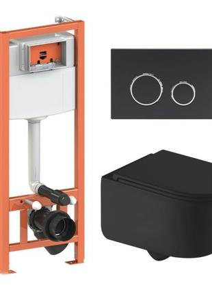 Комплект: qtap taurus ultra quiet унітаз підвісний qt2433084euqmb+nest комплект інсталяції 4в1 (кавіша