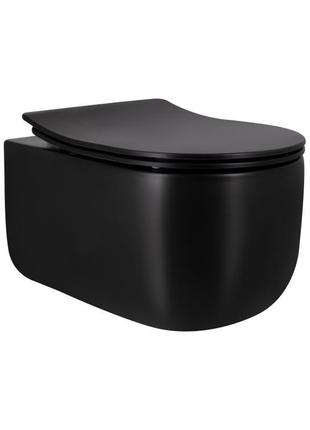 Унитаз подвесной qtap taurus безободковый с сиденьем soft-close qt2433084euqmb