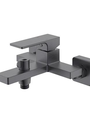 Смеситель для ванны qtap gemini (c душевым гарнитуром) qtgem259gmb45684 gunmetal black pvd
