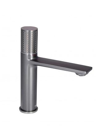 Змішувач для раковини qtap brno з прогресивним картриджем 1067103k gunmetal black pvd