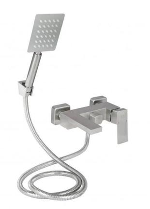 Змішувач для ванни lidz kubis 0061 (з душовим гарнітуром) (k35) ldkub0061nks43379 nickel