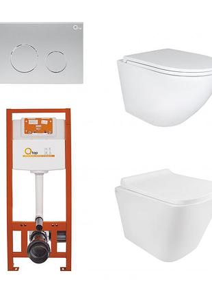 Набор: qtap robin + tern ultra quiet унитазы подвесные + nest комплект инсталляции 4в1 (клавиша круглая satin)