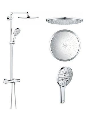 Душова система з термостатом для настінного монтажу grohe rainshower smartactive 310 (27966001)