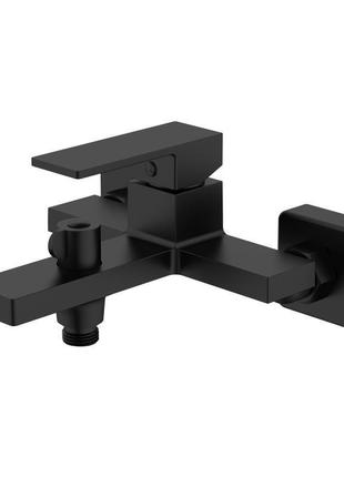 Змішувач для ванни qtap gemini (з душовим гарнітуром) qtgem259blm45682 black matt