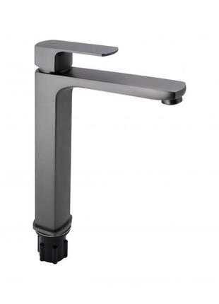 Смеситель для раковины qtap lipno высокий qtlipno10h23101g graphite