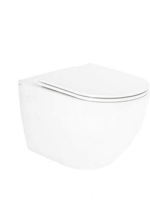 Унитаз подвесной qtap robin безободковый с сиденьем soft-close qt13332141erw