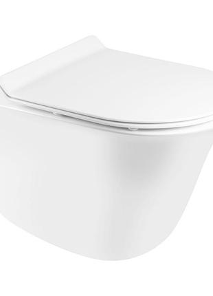 Унитаз подвесной qtap virgo безободковый с сиденьем soft-close qt1833051erw