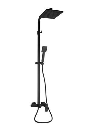 Душевая система для кабины qtap capricorn на три потребителя (с изливом) 53103knb black matt