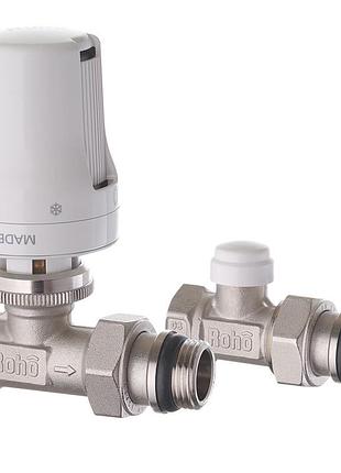 Комплект для подключения радиатора roho r5161-050k - 1/2" прямой (антипротечка) (ro0119)