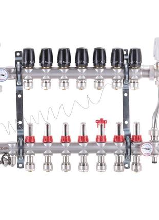 Коллектор со встроенным смесит. узлом koer kr.s1013-7 1"х7 sus304 и евроконусами 3/4-16 (kr2950)