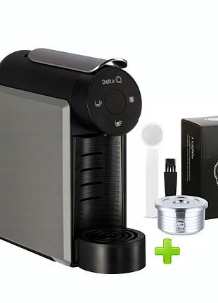 Кофеварка капсульная без капучинатора delta q mini qool 19 bar (многоразовая капсула в комплекте)