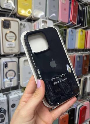 Чохол silicone case з мікрофіброю для iphone 16 pro, чохол-бамбер для айфон 16 про (колір чорний)