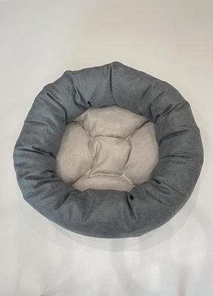 Лежак для котов и собак skypuff 50 см gray +  cool beige