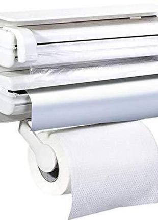 Кухонний підвісний диспенсер kitchen roll triple paper dispenser тримач для плівки, фольги та рушників
