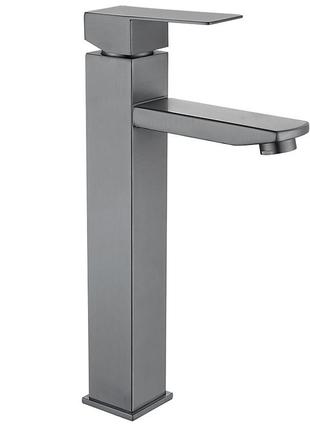 Смеситель для умывальника mixxus kub-001-high graphite из нерж. стали sus304 (mi6094)