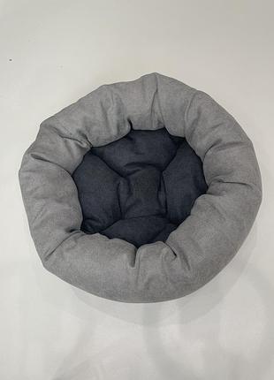 Лежак для котов и собак skypuff 80 см light gray +  graphite