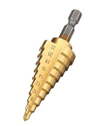 Ступенчатое шаговое сверло по металлу hss 4-22мм