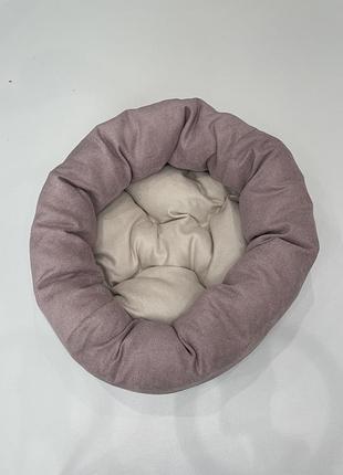 Лежак для котов и собак skypuff 50 см dusty rose +  ecru