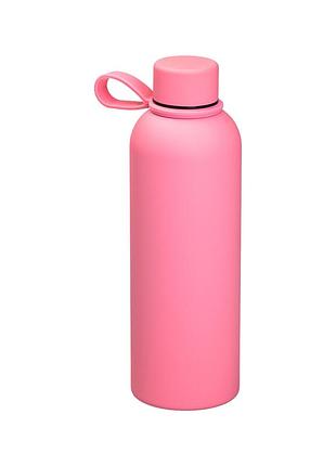 Термопляшка 500 мл з нержавіючої сталі для води та чаю thermo термо пляшка рожева