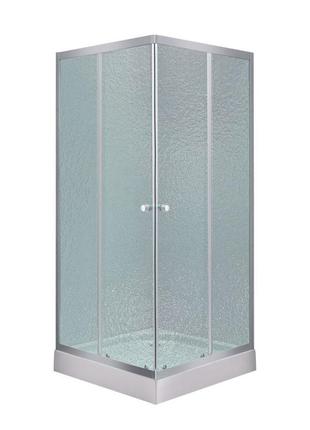 Lidz wawel sc80x80.sat.low.fr душова кабіна квадратна, скло frost 4 мм + lidz душовий піддон kapielka