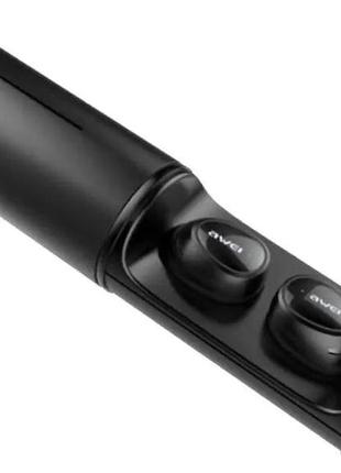 Bluetooth навушники awei t5 із зарядним боксом black (5584)