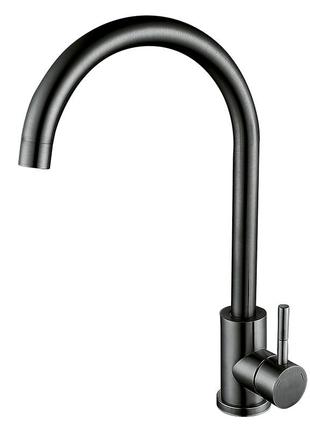 Смеситель для кухни из нерж. стали zerix lux-011 graphite (цв. графит) (zx4869)
