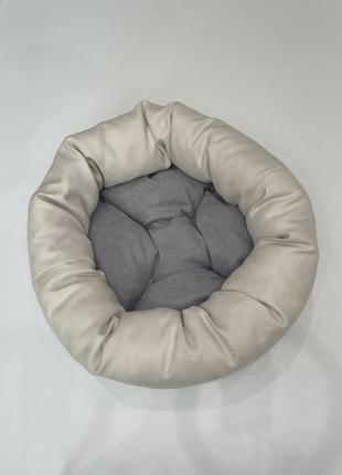 Лежак для котов и собак skypuff 50 см great ecru +  light gray