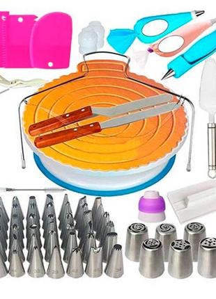 Набір для декору тортів кексів, кондитерські інструменти, 123шт і підставка