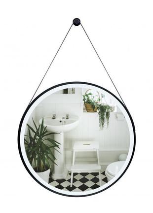 Дзеркало qtap robin r600 black з led-підсвіткою qt13786502b