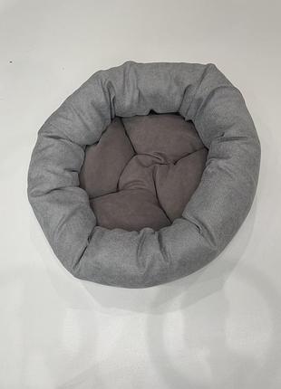 Лежак для котов и собак skypuff 80 см light gray +  latte