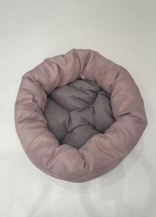 Лежак для котов и собак skypuff 80 см dusty rose +  taupe