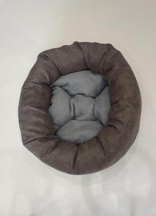 Лежак для котов и собак skypuff 50 см chocolate +  gray