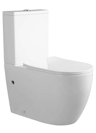 Унитаз напольный qtap grand ultra quiet безободковый с сиденьем soft-close white qt26228301w