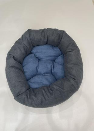 Лежак для котов и собак skypuff 80 см graphite +  denim