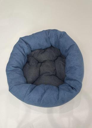 Лежак для котов и собак skypuff 50 см denim +  graphite