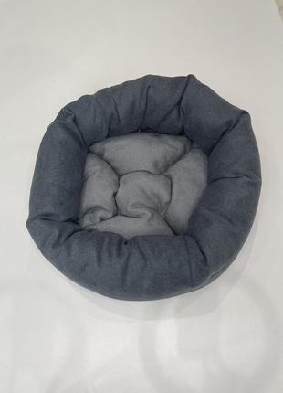Лежак для котів і собак skypuff 60 см graphite + gray