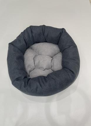 Лежак для котов и собак skypuff 50 см graphite +  light gray