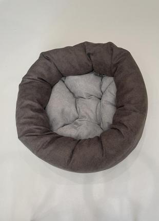 Лежак для котов и собак skypuff 50 см chocolate +  light gray