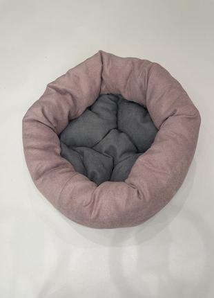 Лежак для котов и собак skypuff 80 см dusty rose +  gray