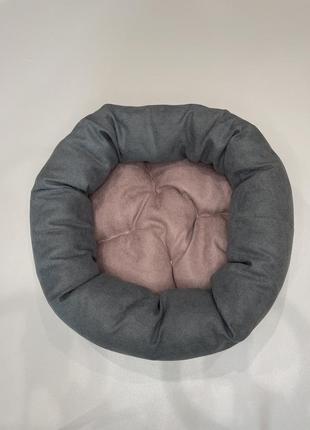 Лежак для котов и собак skypuff 80 см gray +  dusty rose