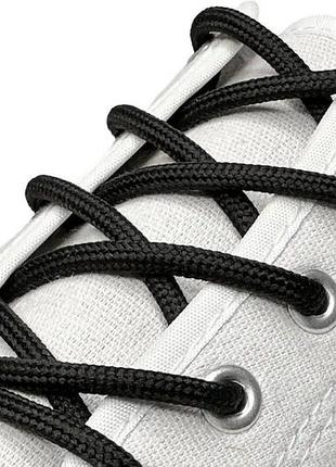 Шнурки для взуття з просоченням круглі , товщина 4мм, довжина 150см; колір - чорний