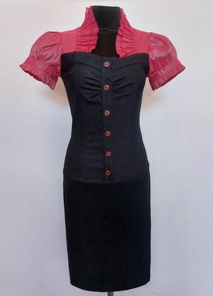 Суперцена. стильное платье комби. туречки.новое, р-ры 42-44